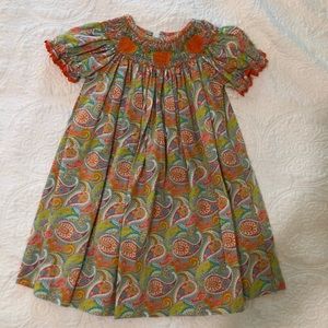 Pumpkin smocked dress